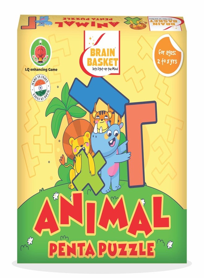 BRAIN BASKET Animal Penta Puzzle - Fun Animal Block Puzzle for Kids | Farm and Wild Animals Block Game Set, Jigsaw Educational Puzzle Game, Ages 2 to 8 Years| Puzzle & Scrabble Game for Kids - Image 2